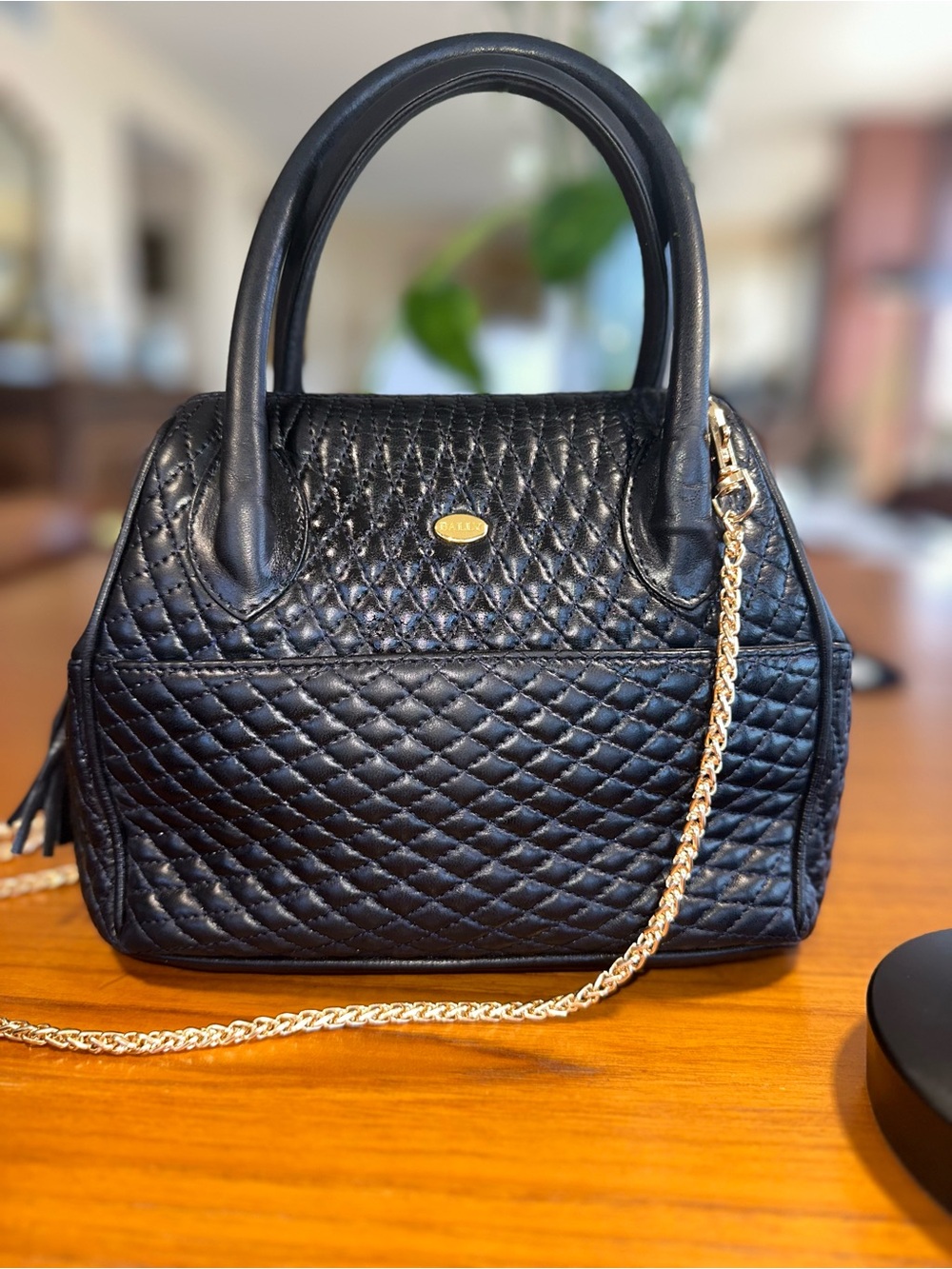💙 Bally Navy Quilted Lambskin Mini Satchel • Made in Italy | Vintage